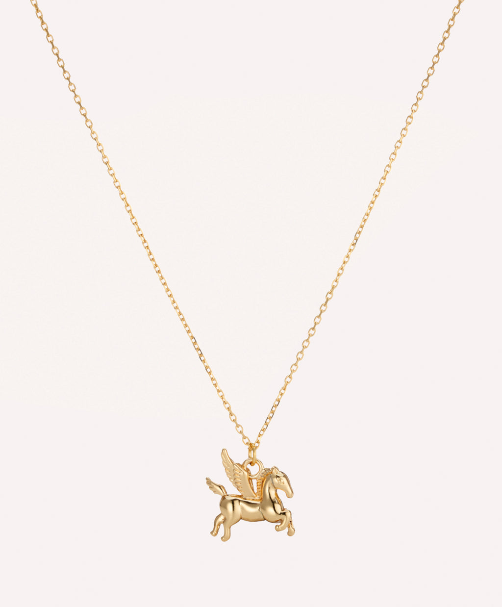 Gold plated pegasus horse charm pendant necklace