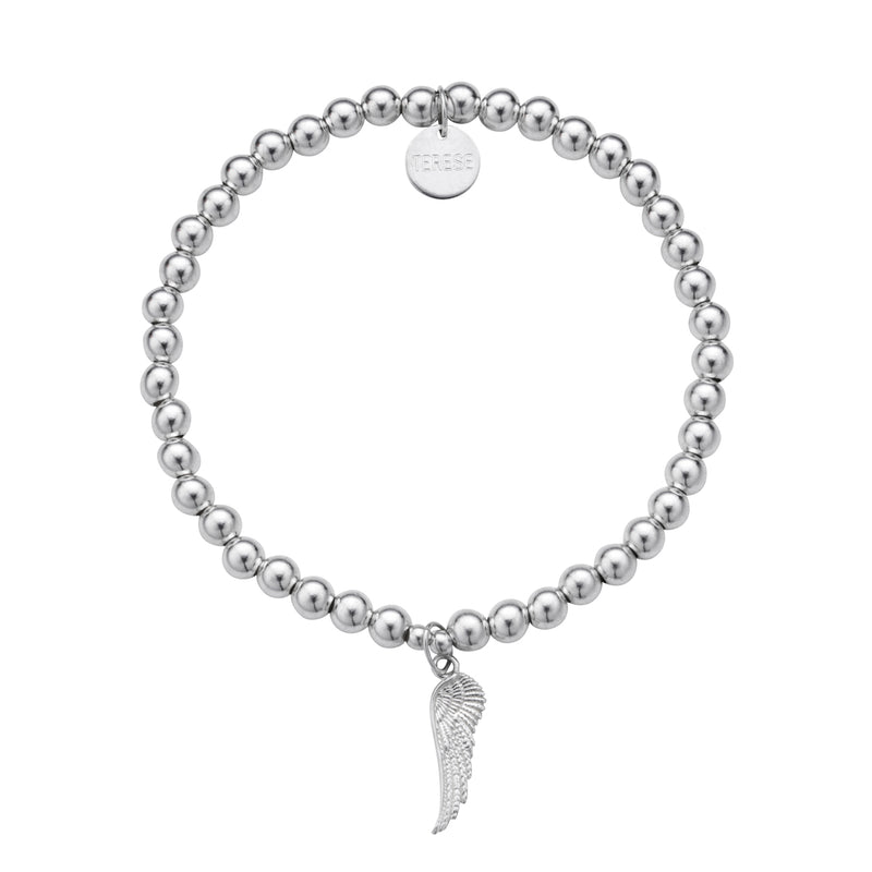 Sterling silver beaded angel charm bracelet
