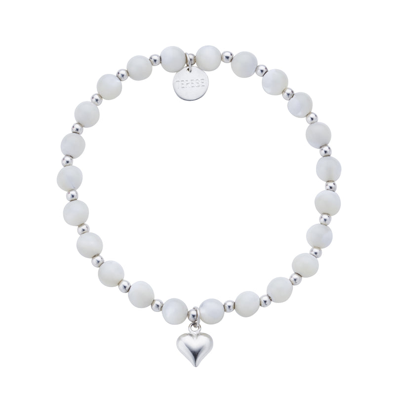 White stone bead sterling silver bridesmaid bracelet, wedding gift, jewellery
