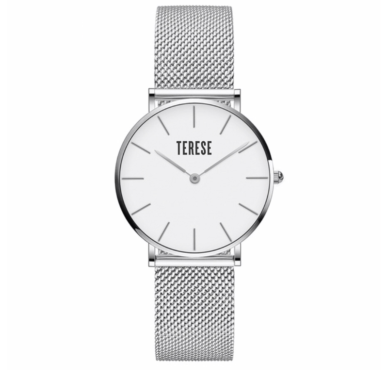 Silver stainless steel womens watch